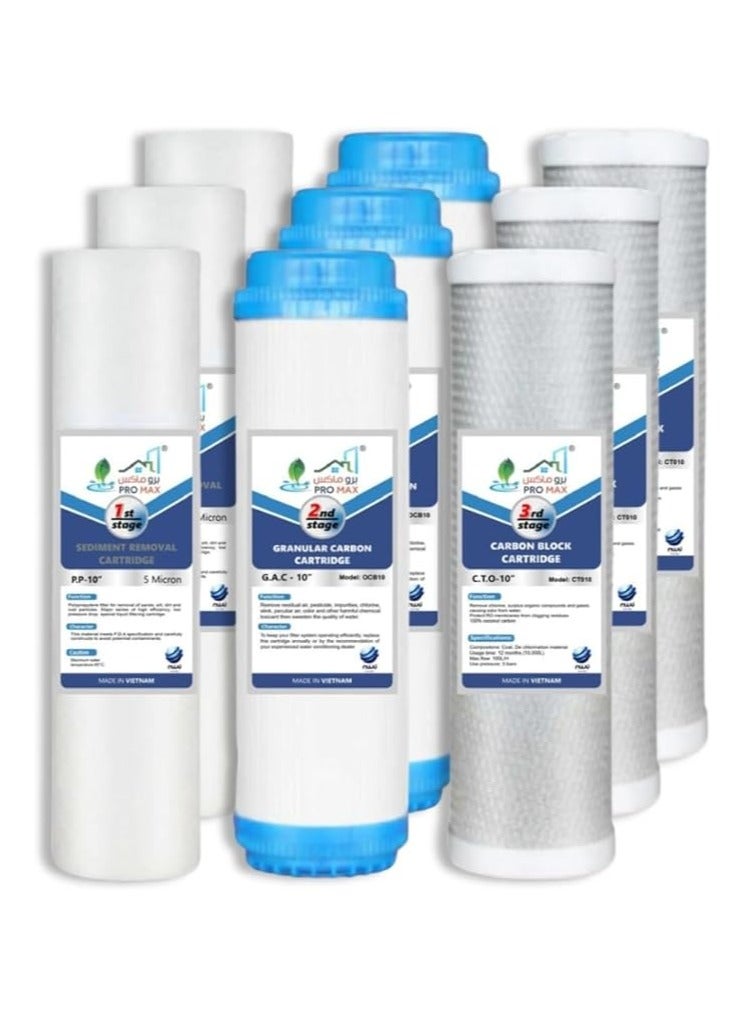 3 Stage water Filter, Whole House Water Filter,3-Stage water Filtration, 3 Stages Domestic Desalination Device Set for Essence Series Reverse Osmosis purified Water Filter System (3)